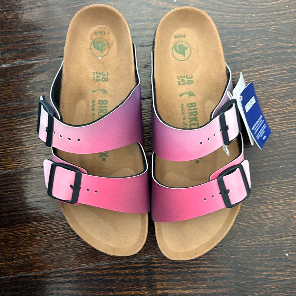 Birkenstock women’s Arizona sandals ombré pink purple comfort classic 38 (7) NWT - Picture 3 of 8